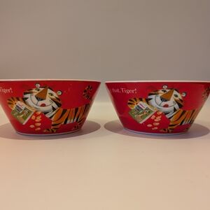 Red Tony the Tiger Cereal Bowls